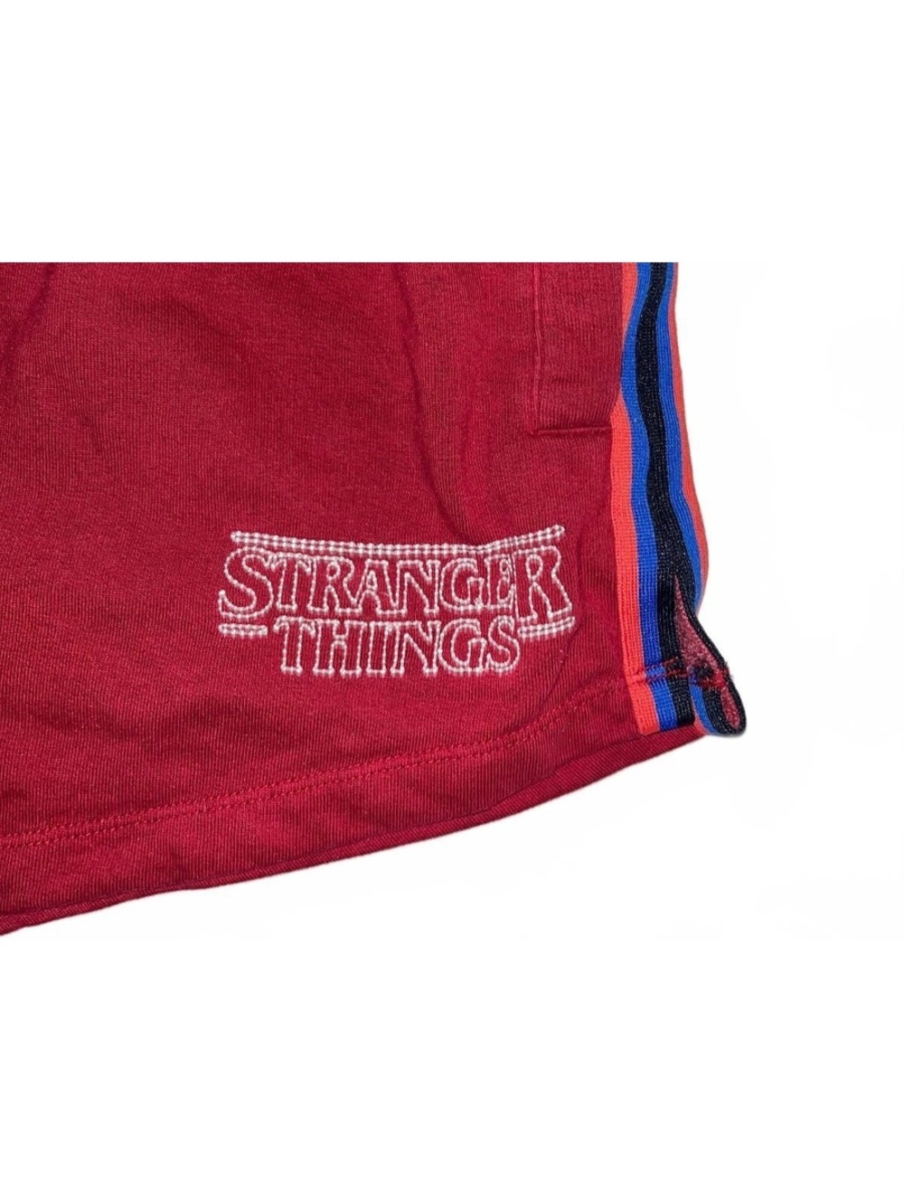 Hot Topic Stranger Things Burgundy Athletic Shorts Size L - Picture 2 of 3